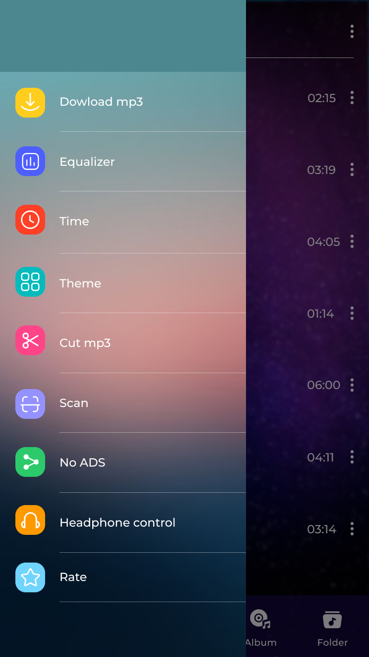 اسکرین شات 8 برنامه Music player