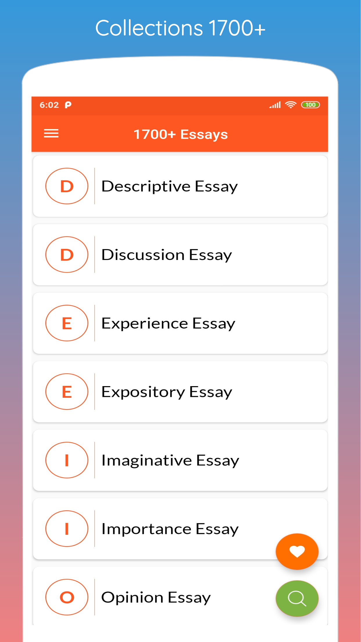 اسکرین شات 2 برنامه English Essays