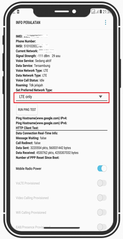 اسکرین شات 3 برنامه Force Only LTE (4G/5G)