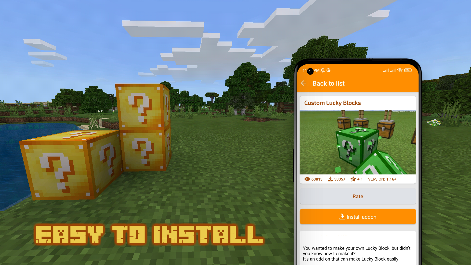 اسکرین شات 2 برنامه Mods Lucky Block for Minecraft