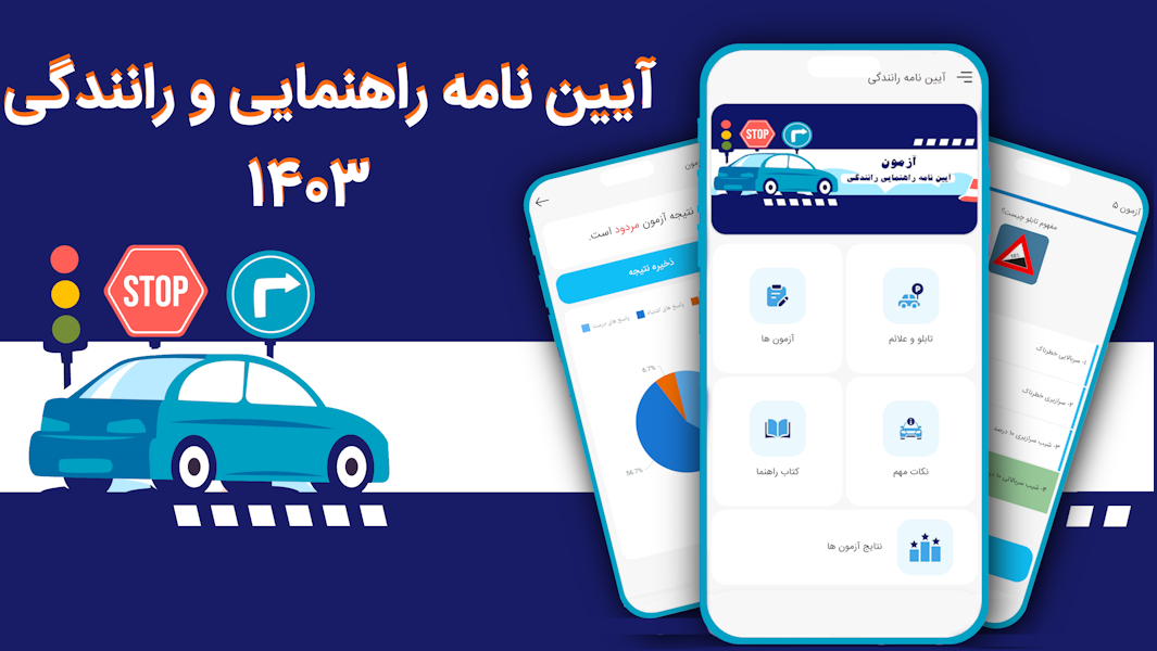 اسکرین شات 5 برنامه ‏آزمون آیین نامه راهنمایی و رانندگی
