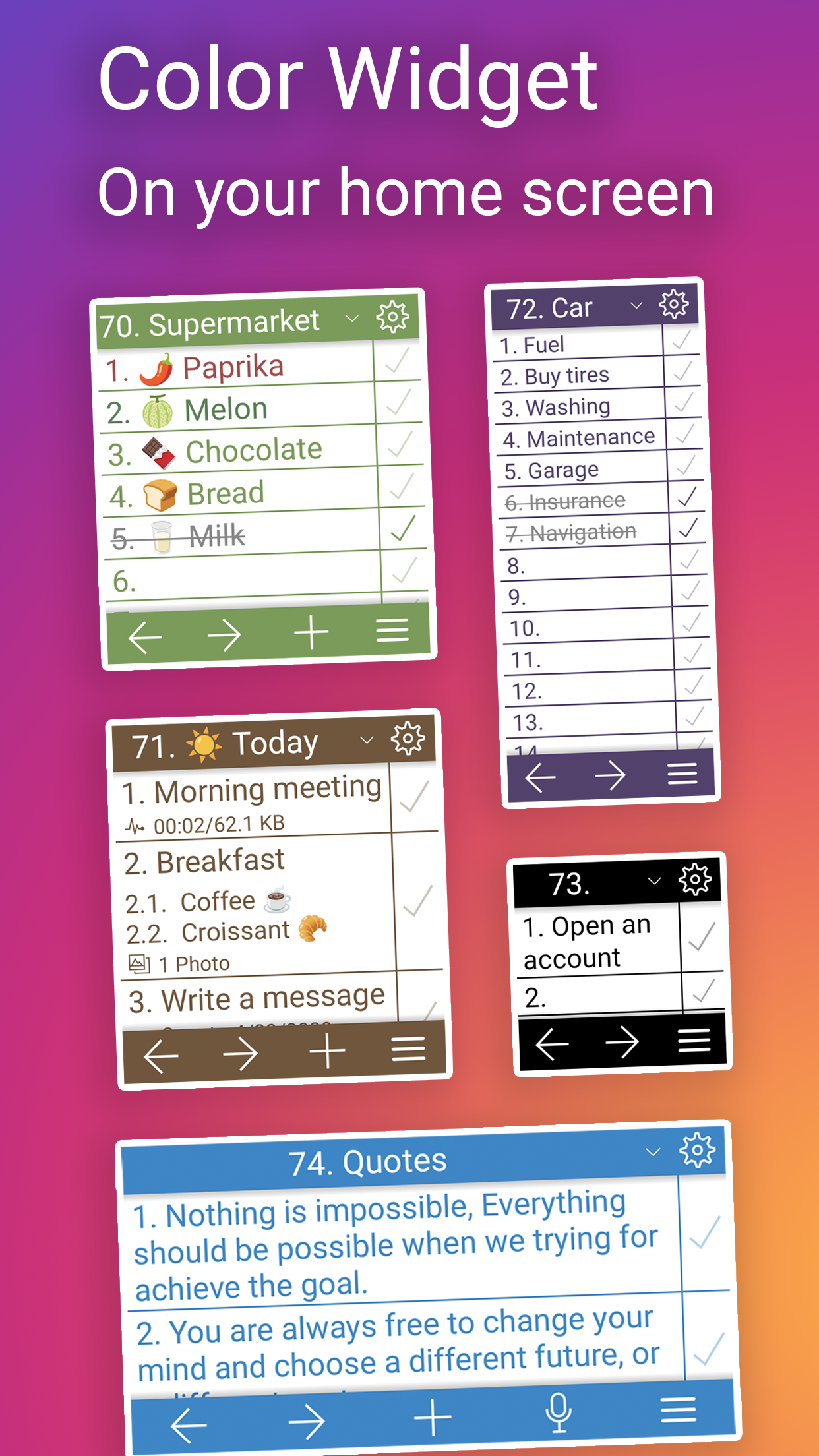 اسکرین شات 2 برنامه NoteToDo - Notes & To Do List