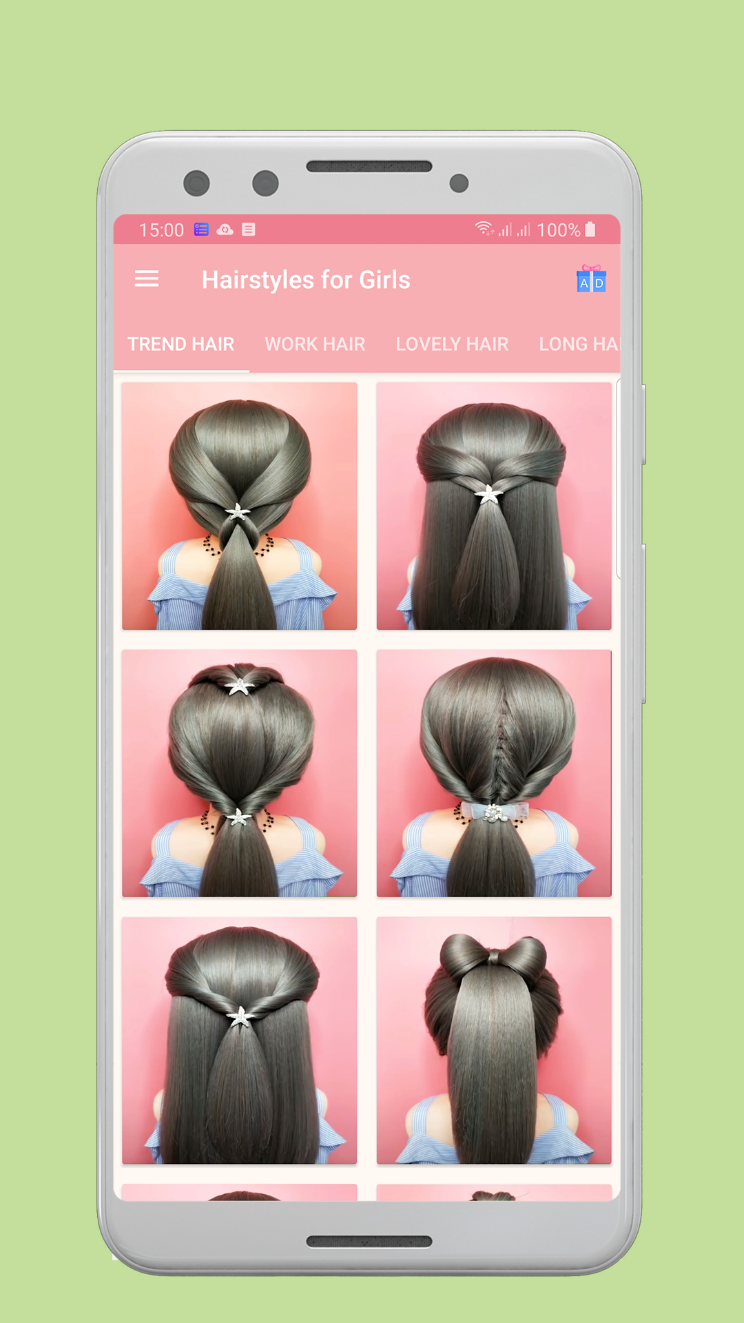 اسکرین شات 1 برنامه Girls Hairstyles Step by Step