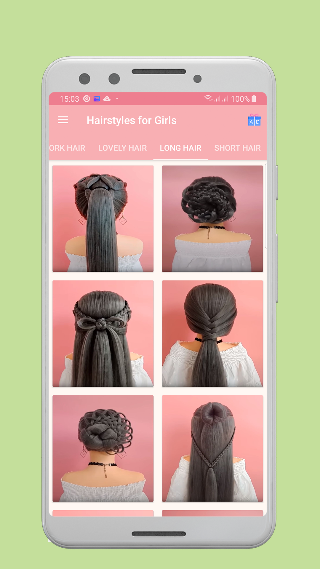 اسکرین شات 6 برنامه Girls Hairstyles Step by Step