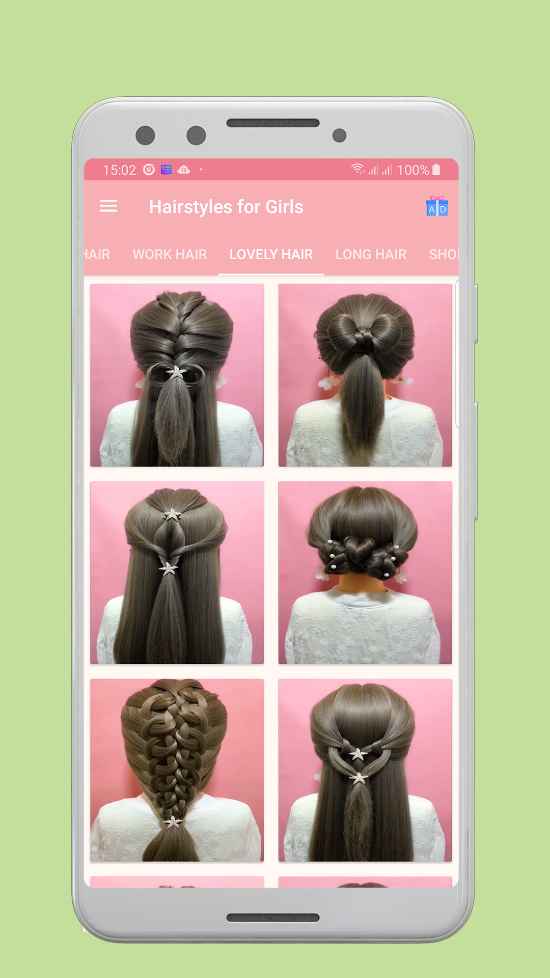 اسکرین شات 5 برنامه Girls Hairstyles Step by Step