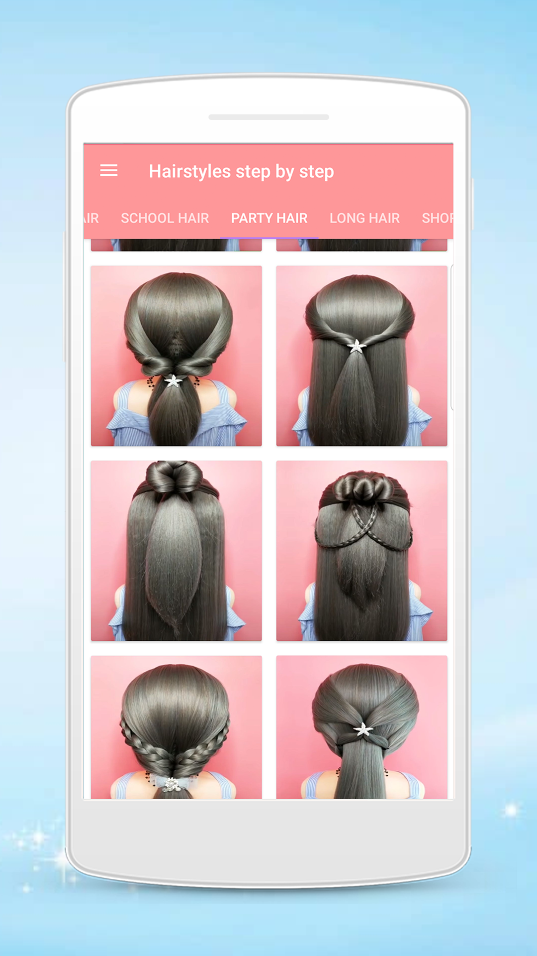 اسکرین شات 6 برنامه Hairstyles step by step