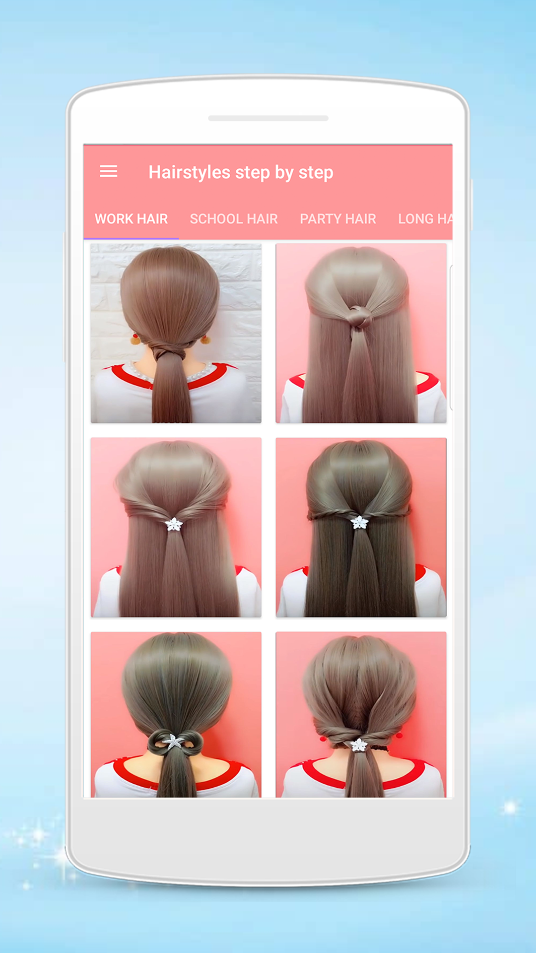 اسکرین شات 5 برنامه Hairstyles step by step