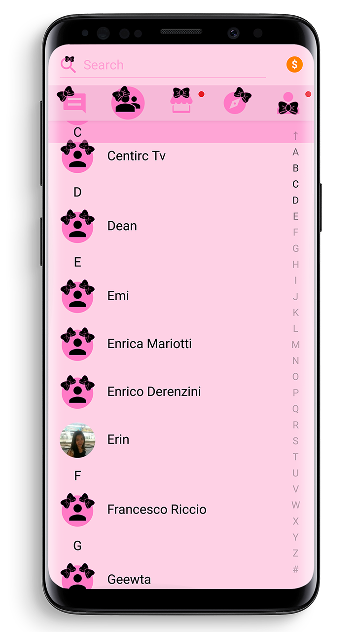 اسکرین شات 3 برنامه SMS Theme Ribbon Black - pink