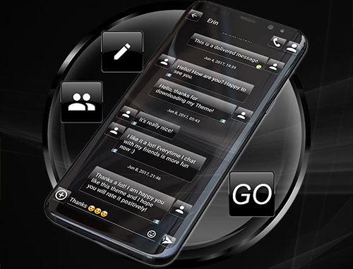 اسکرین شات 8 برنامه SMS Theme Dusk Black messages