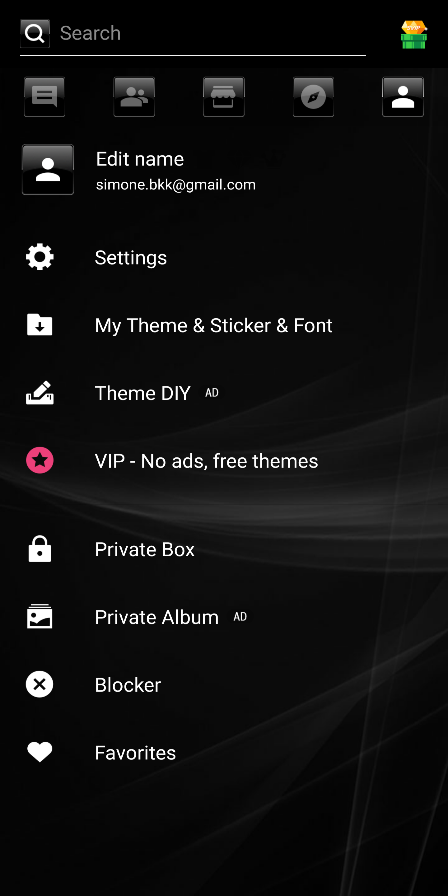 اسکرین شات 7 برنامه SMS Theme Dusk Black messages
