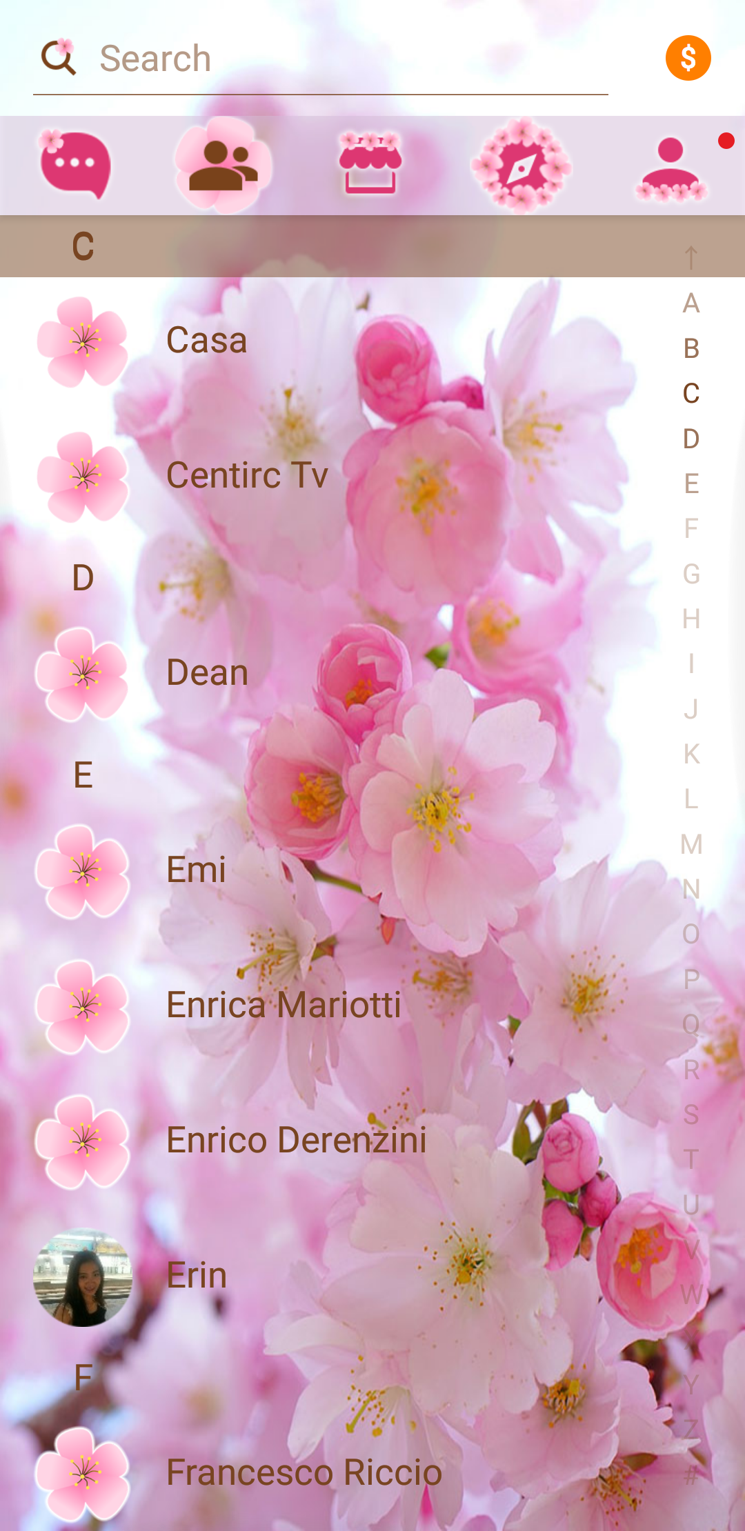 اسکرین شات 7 برنامه SMS Theme Love Cherry - pink