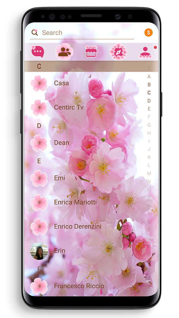 اسکرین شات 2 برنامه SMS Theme Love Cherry - pink