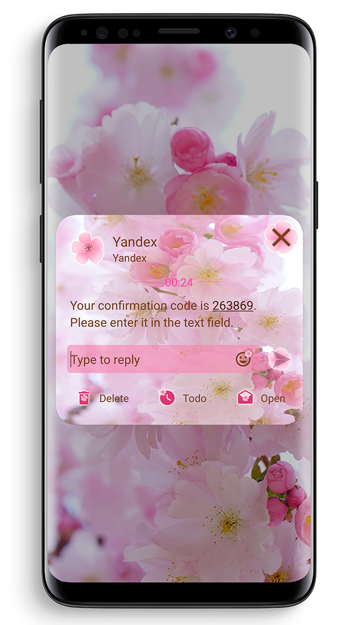 اسکرین شات 4 برنامه SMS Theme Love Cherry - pink