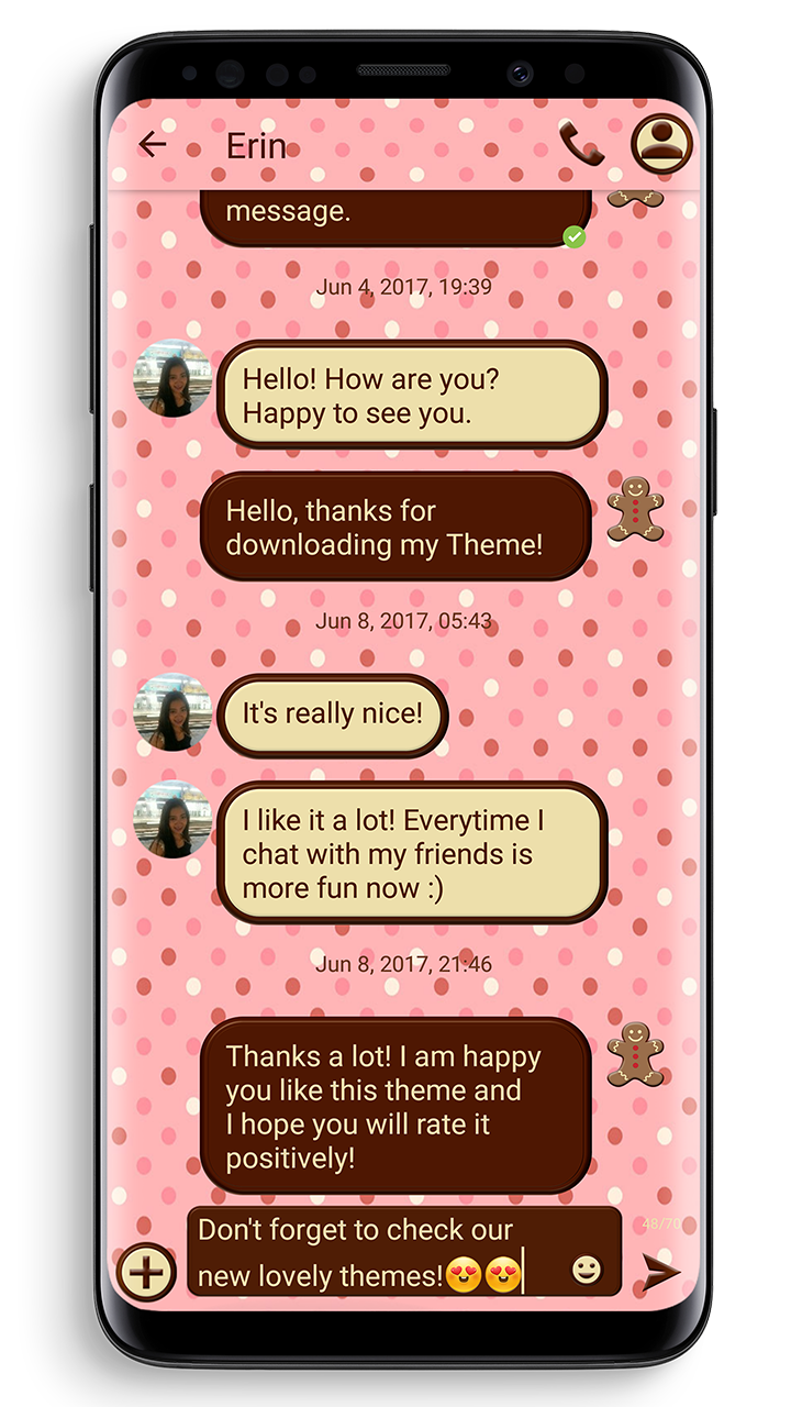 اسکرین شات 1 برنامه SMS Theme Love Chocolate pink