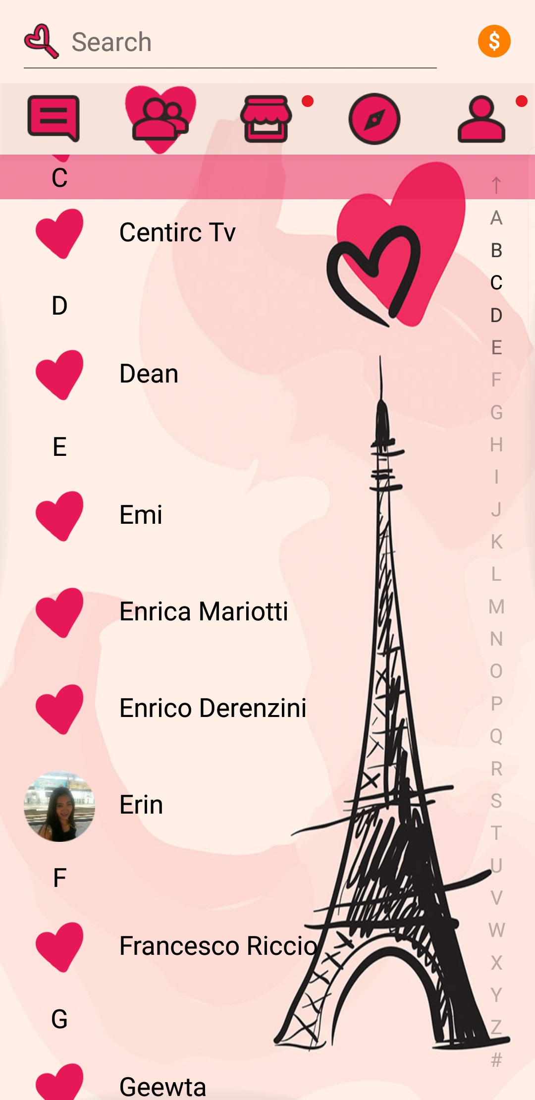 اسکرین شات 6 برنامه SMS Theme Love Paris - pink