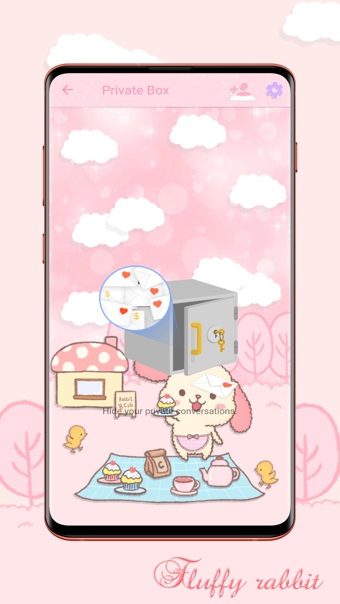 اسکرین شات 6 برنامه SMS Theme Rabbit Fluffy Pink