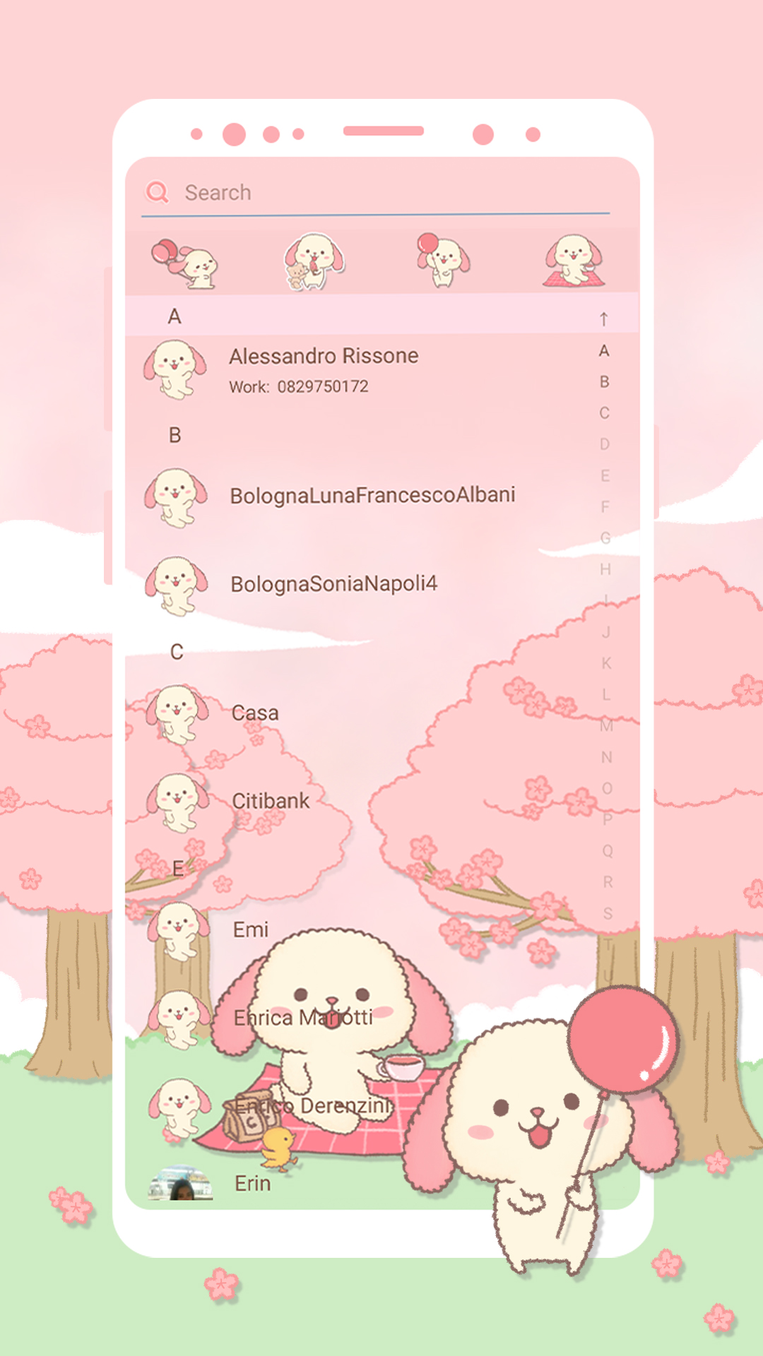 اسکرین شات 3 برنامه SMS Theme Rabbit Sakura - Pink