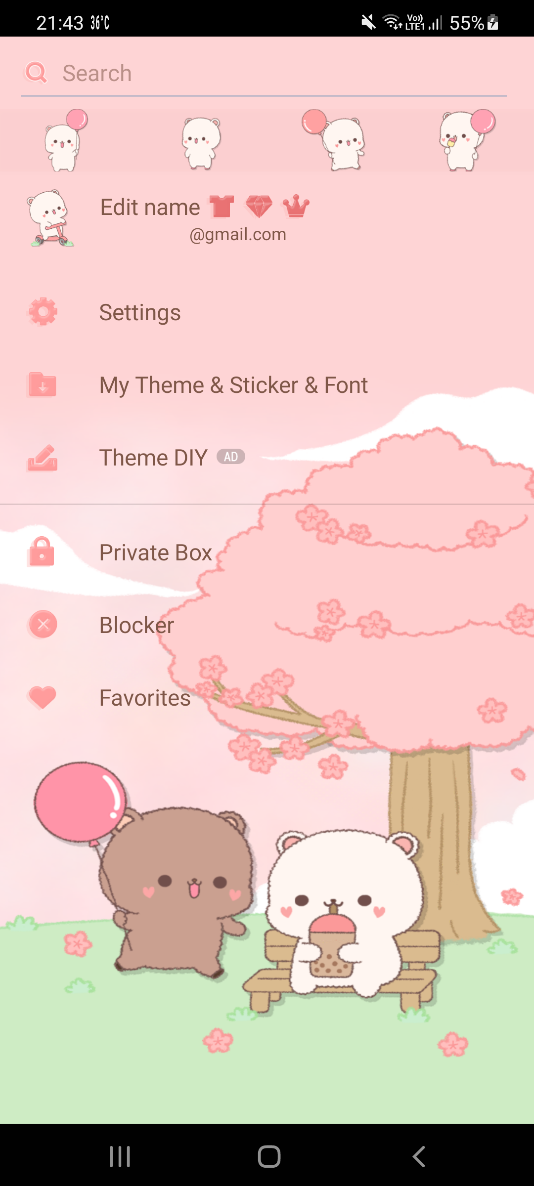 اسکرین شات 7 برنامه SMS Theme Sakura Bears message