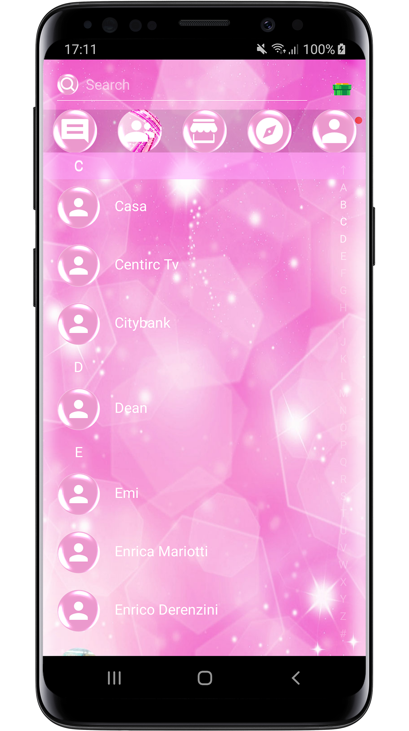 اسکرین شات 3 برنامه SMS Theme Sparkling Pink 2