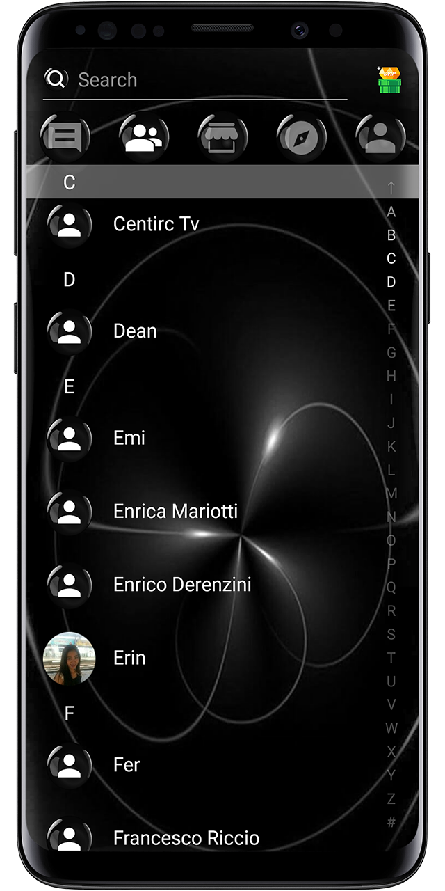 اسکرین شات 3 برنامه SMS Theme Sphere Black - chat