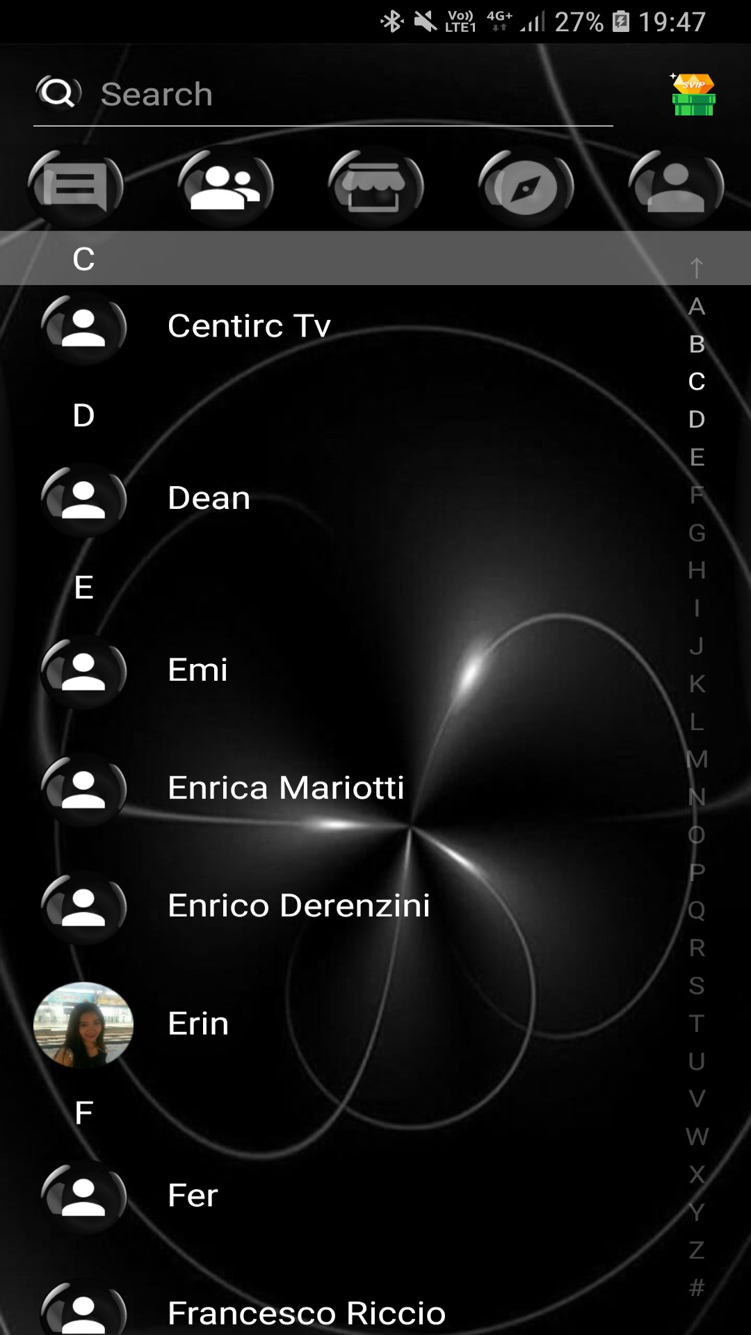 اسکرین شات 7 برنامه SMS Theme Sphere Black - chat