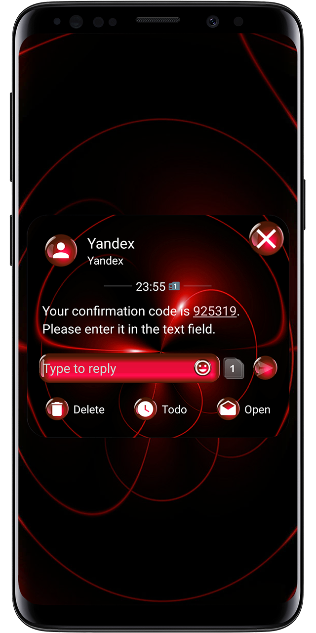 اسکرین شات 4 برنامه SMS Theme Sphere Red - black