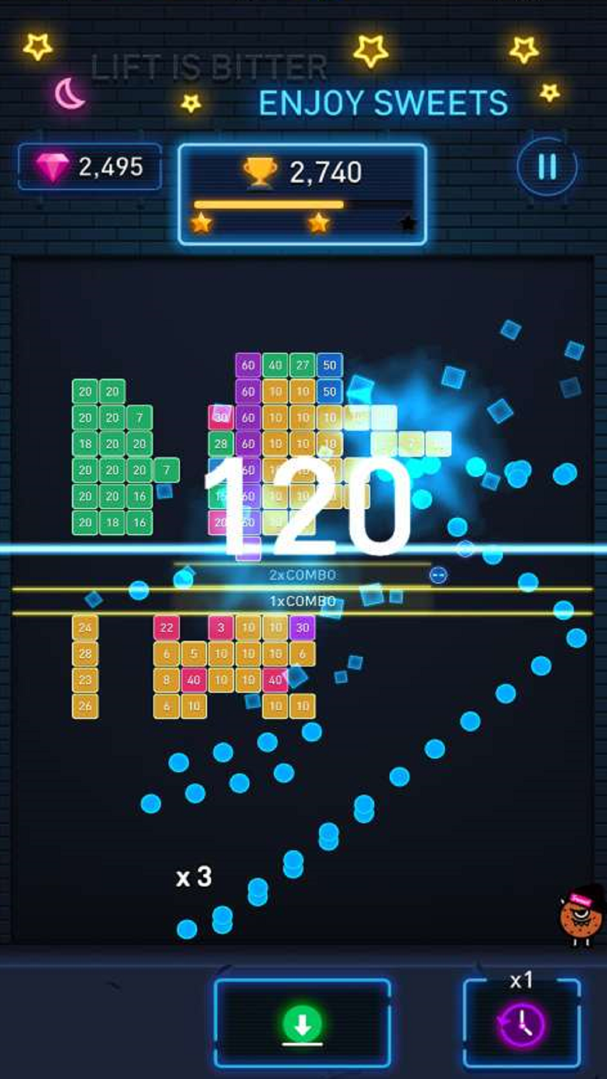اسکرین شات 1 بازی Brick Breaker: Neon Brick Ball