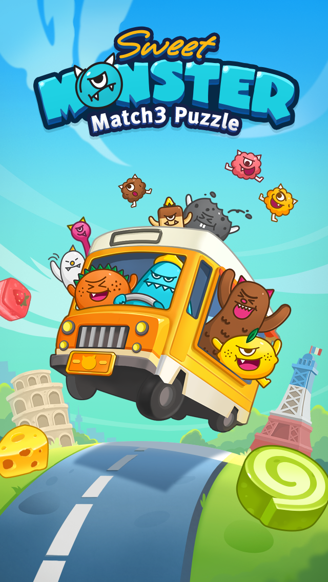اسکرین شات 5 بازی Sweet Monster Match3 Puzzle