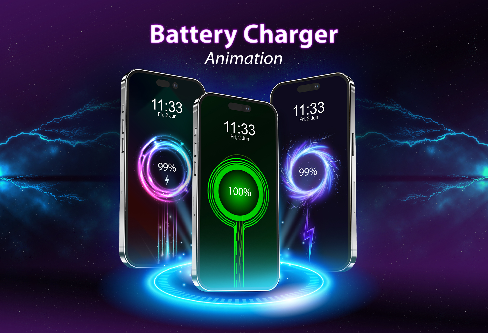 اسکرین شات 1 برنامه Battery Charger Animation Art