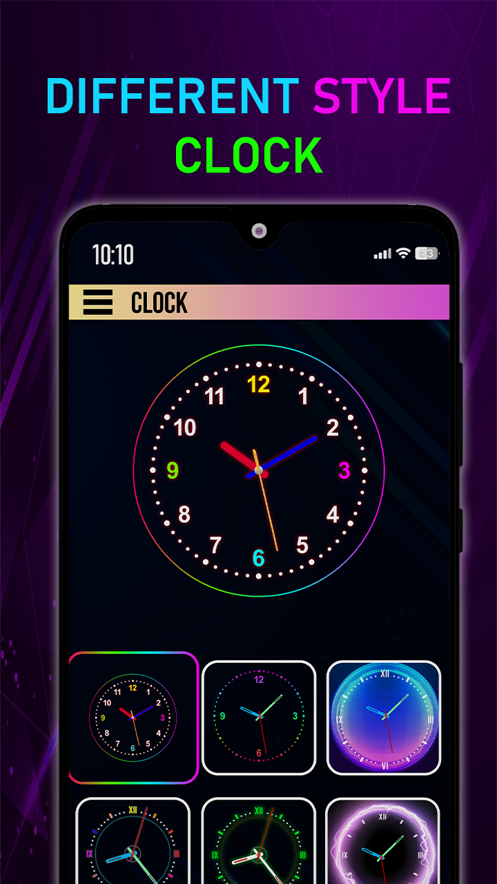 اسکرین شات 3 برنامه Neon Digital Clock Smart Watch