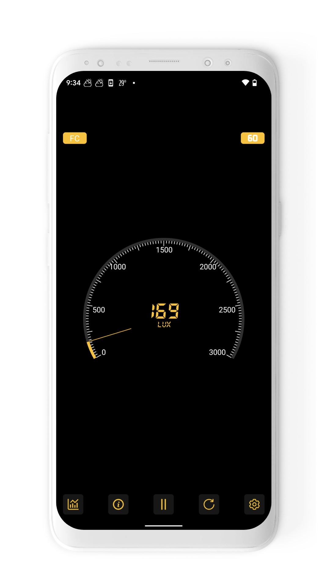 اسکرین شات 5 برنامه Light Meter - Lux Meter