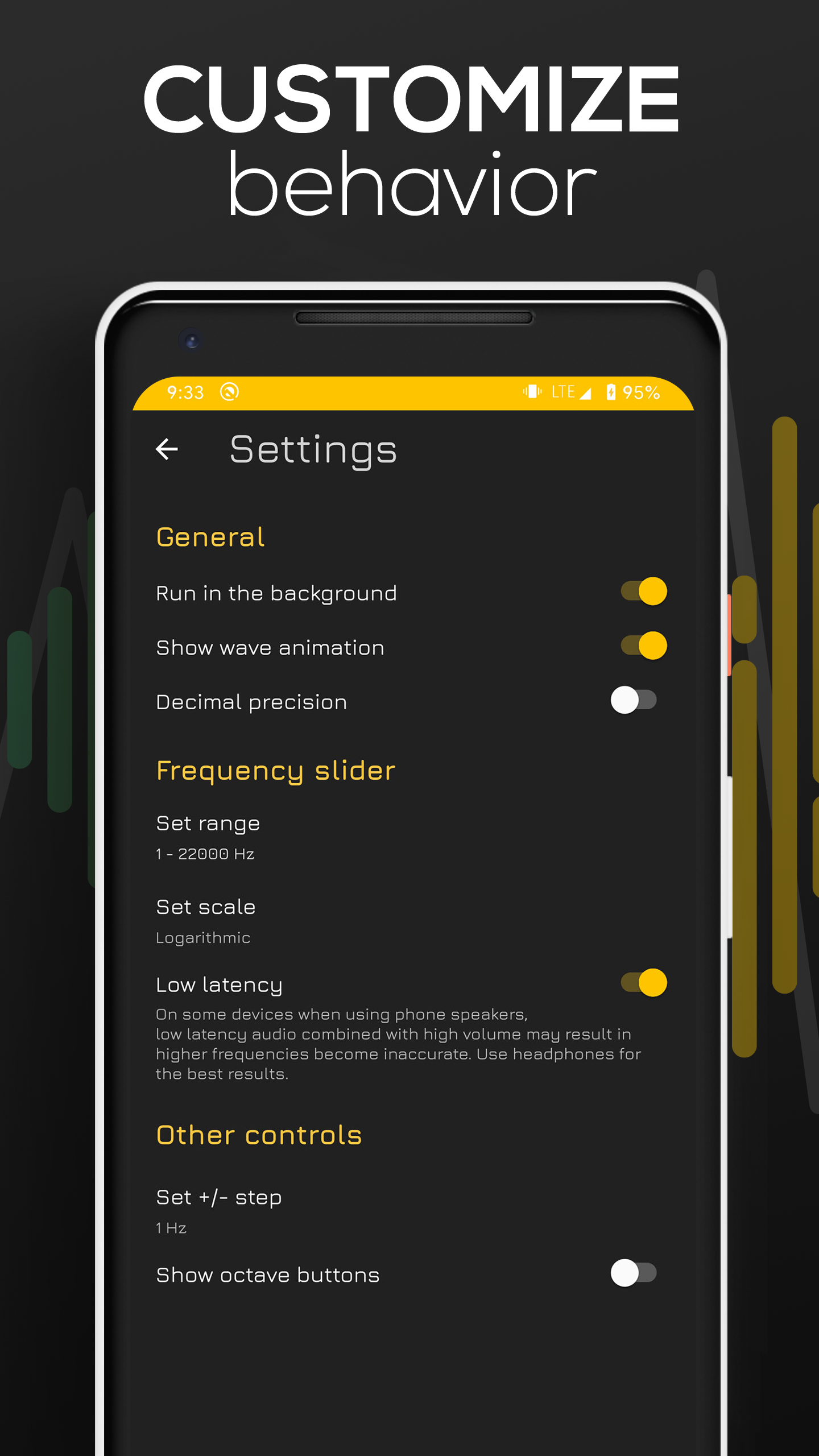 اسکرین شات برنامه Frequency Sound Generator 8