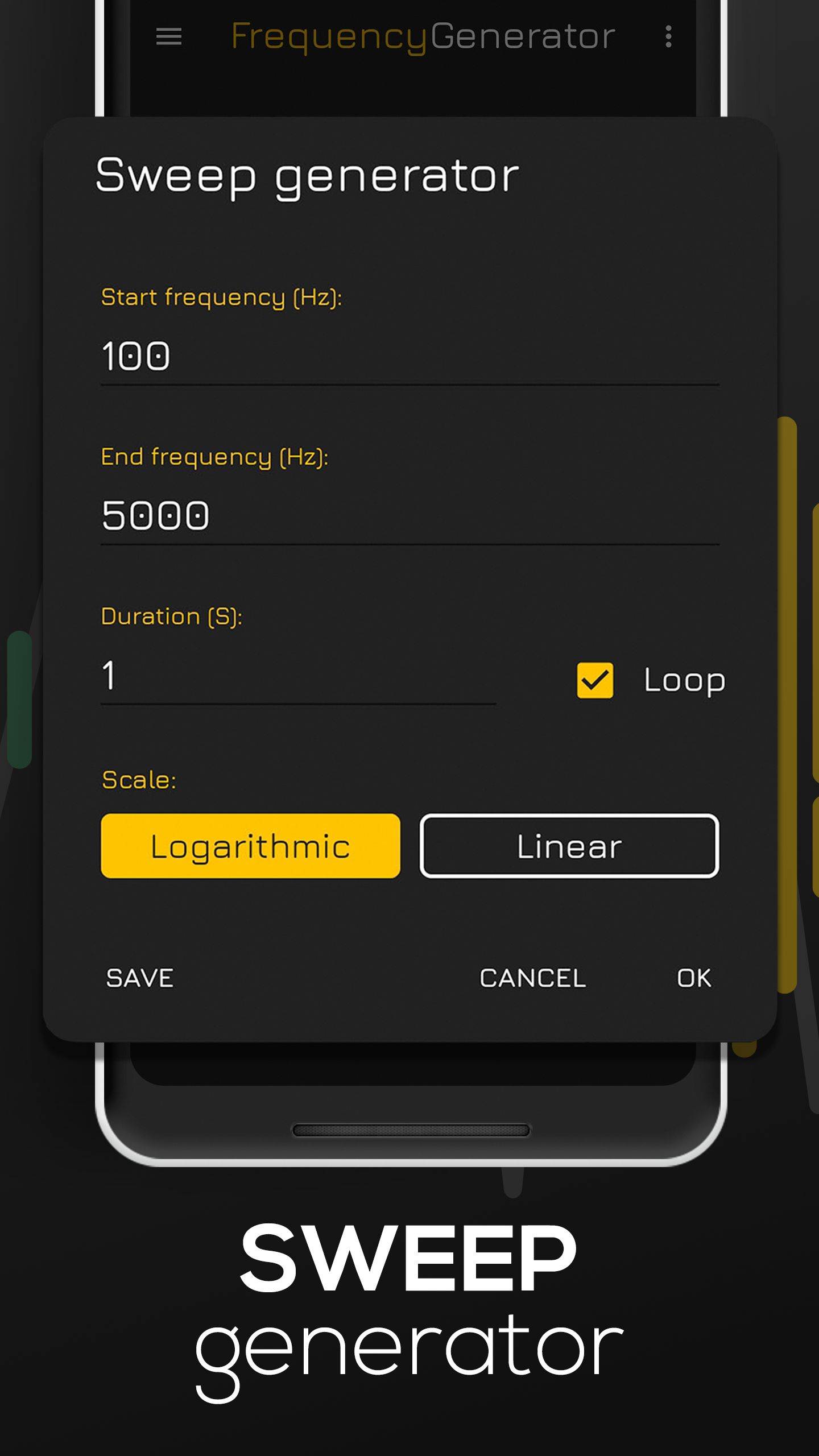 اسکرین شات برنامه Frequency Sound Generator 3