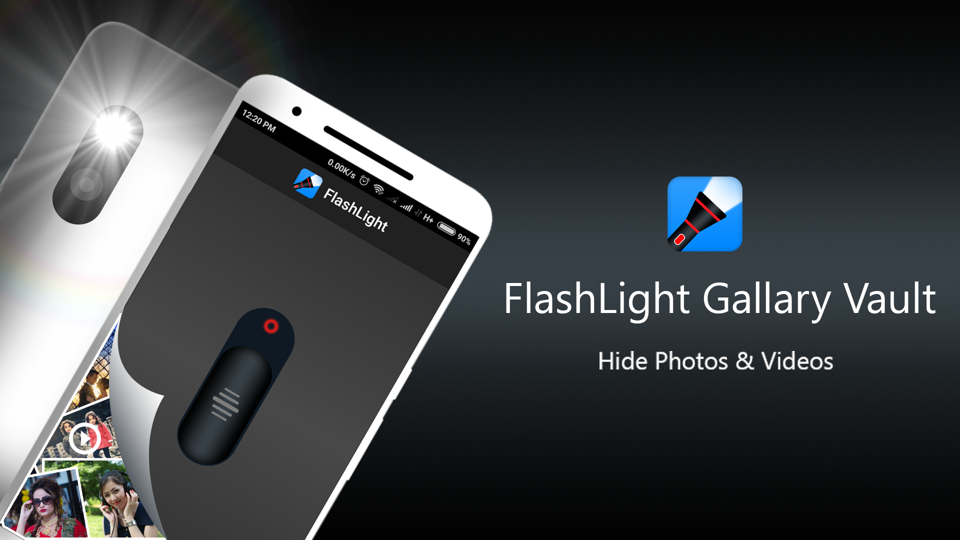 اسکرین شات برنامه Flashlight Locker: photo vault 1