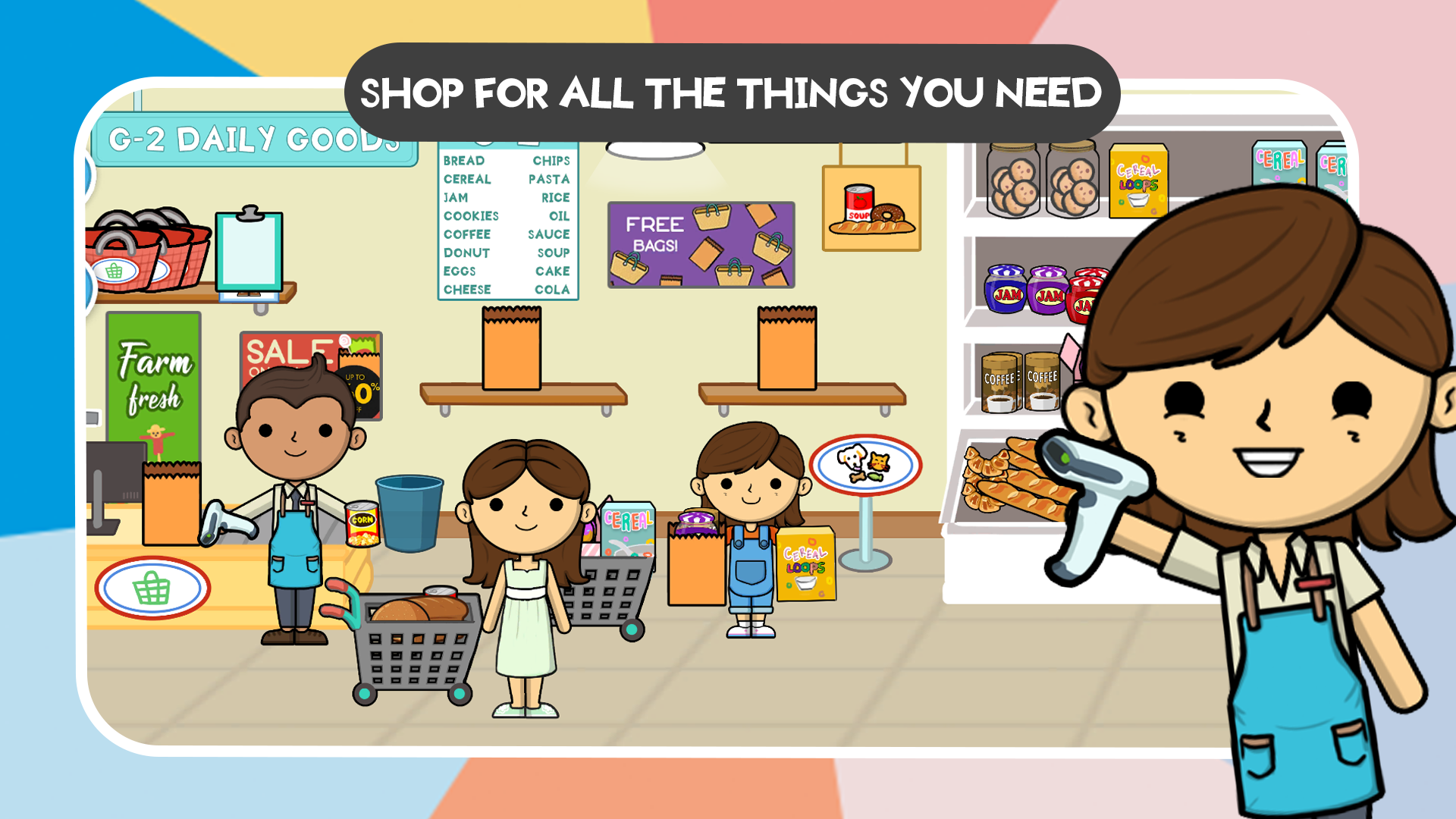 اسکرین شات 3 بازی Lila's World: Grocery Store