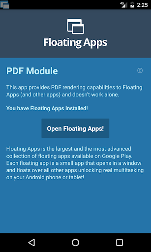 اسکرین شات 1 برنامه Floating Apps - PDF Module