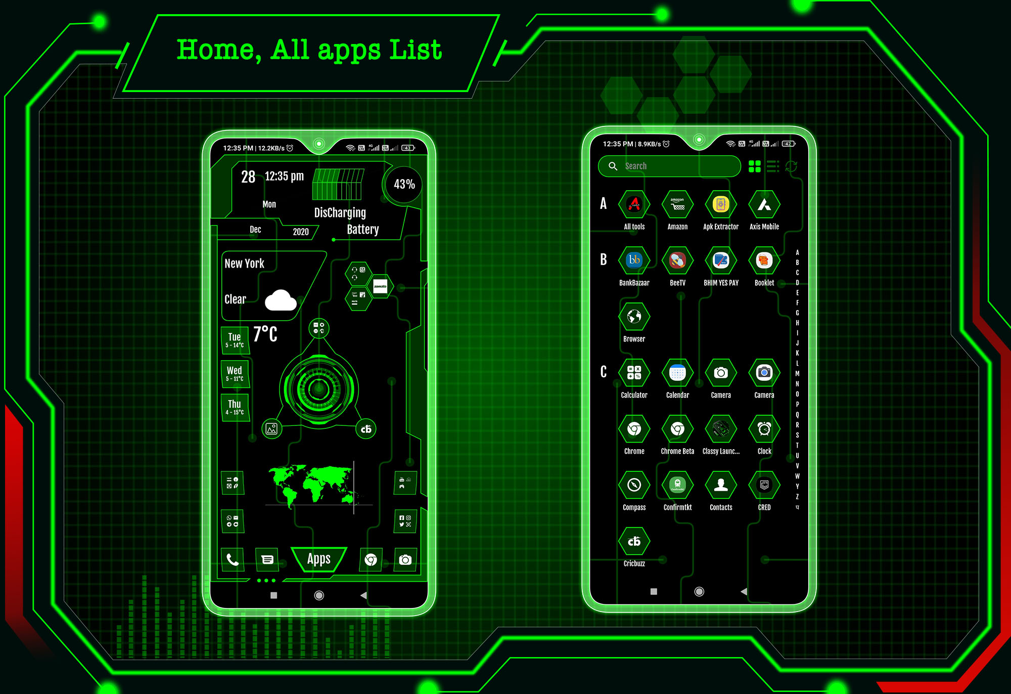 اسکرین شات 3 برنامه Classy Launcher -App lock,Hide