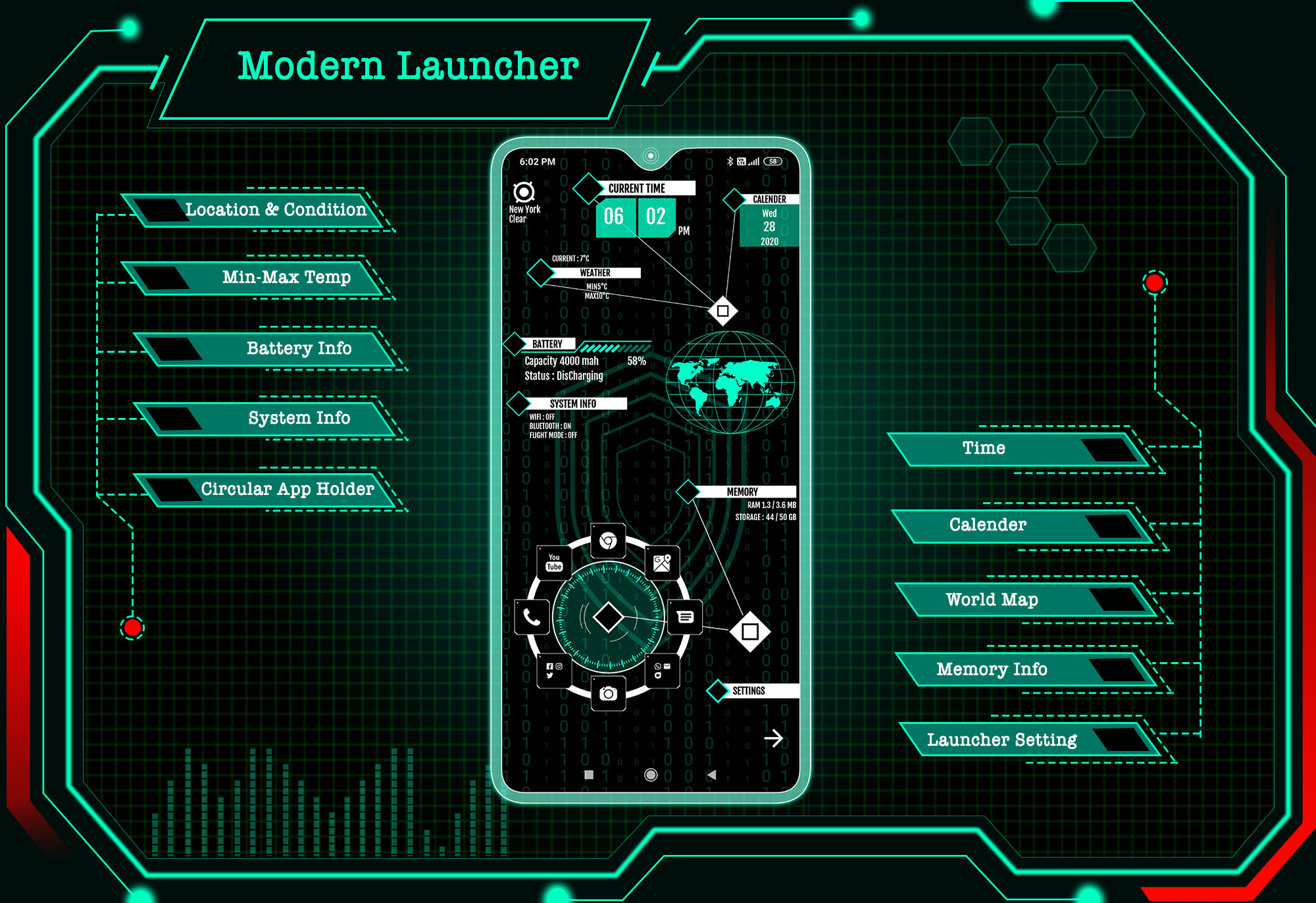 اسکرین شات 1 برنامه Modern Launcher 2023 - AppLock