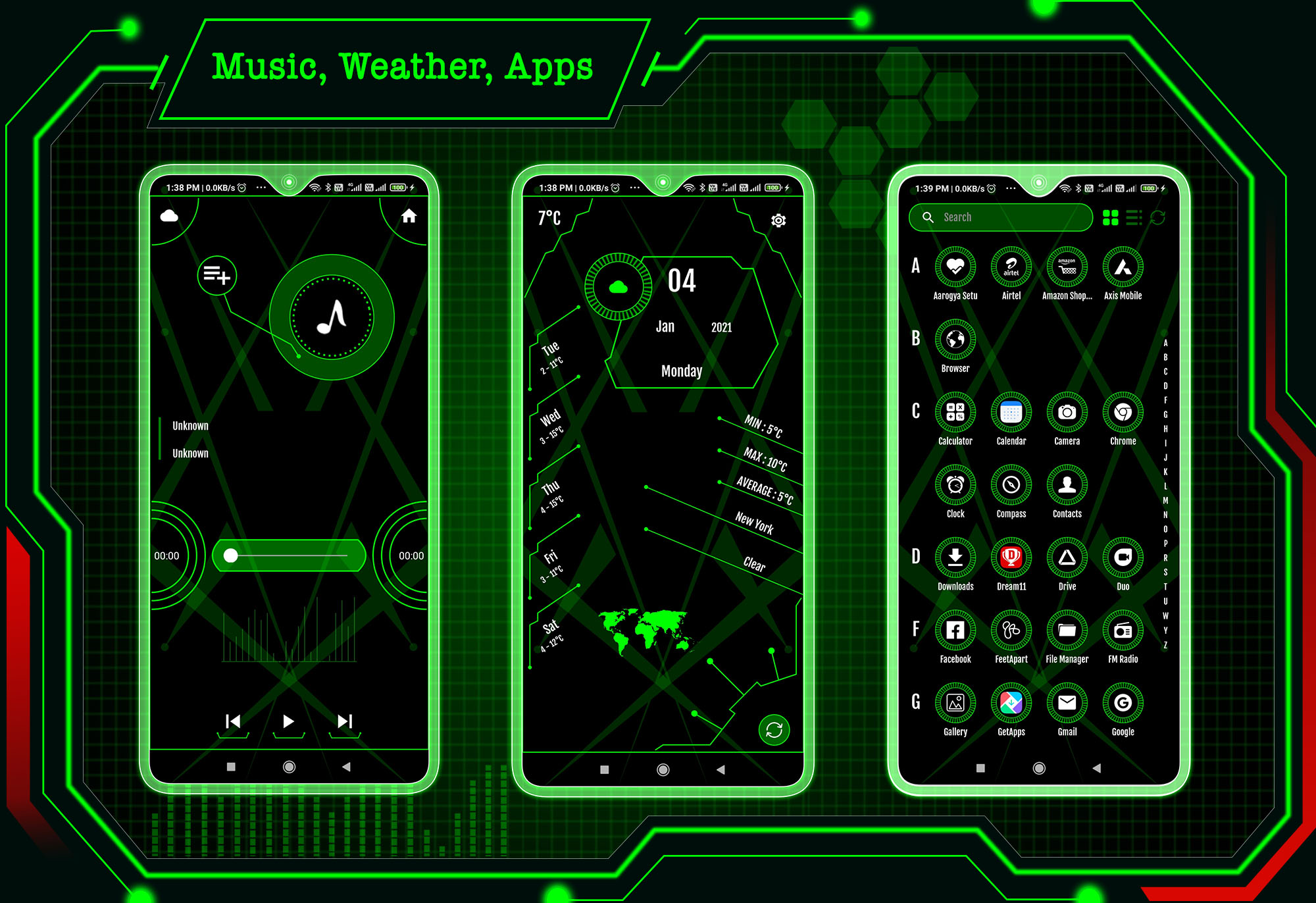 اسکرین شات 3 برنامه Modern Launcher 2 - AppLock