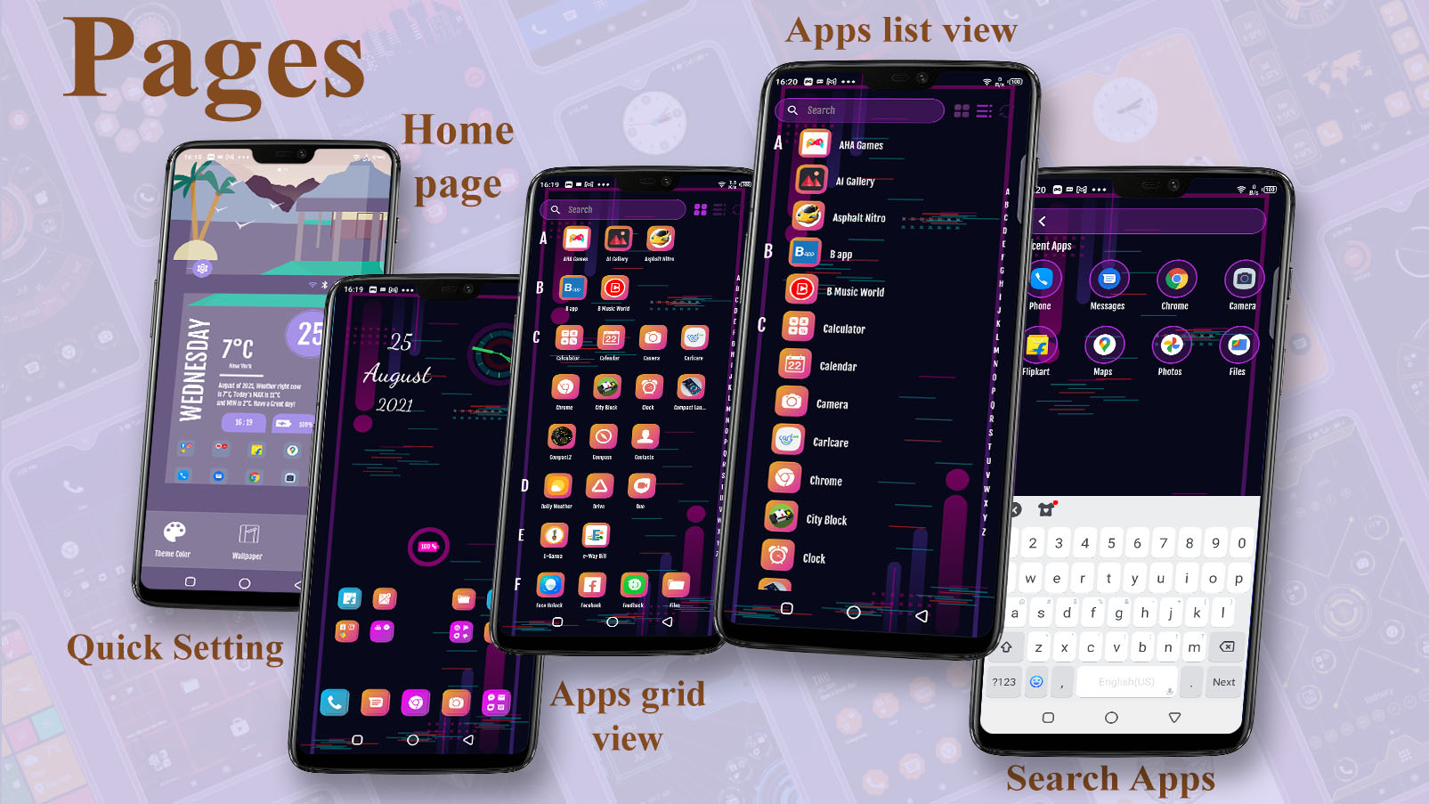 اسکرین شات 4 برنامه Modern Theme Launcher 2023
