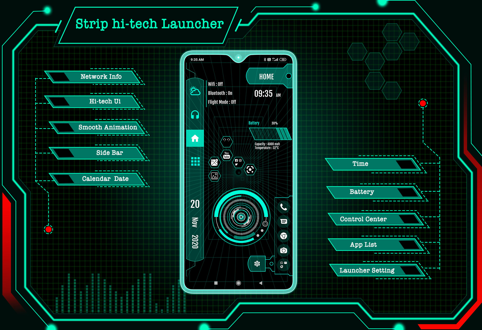 اسکرین شات 1 برنامه Strip Hi-tech Launcher 2023