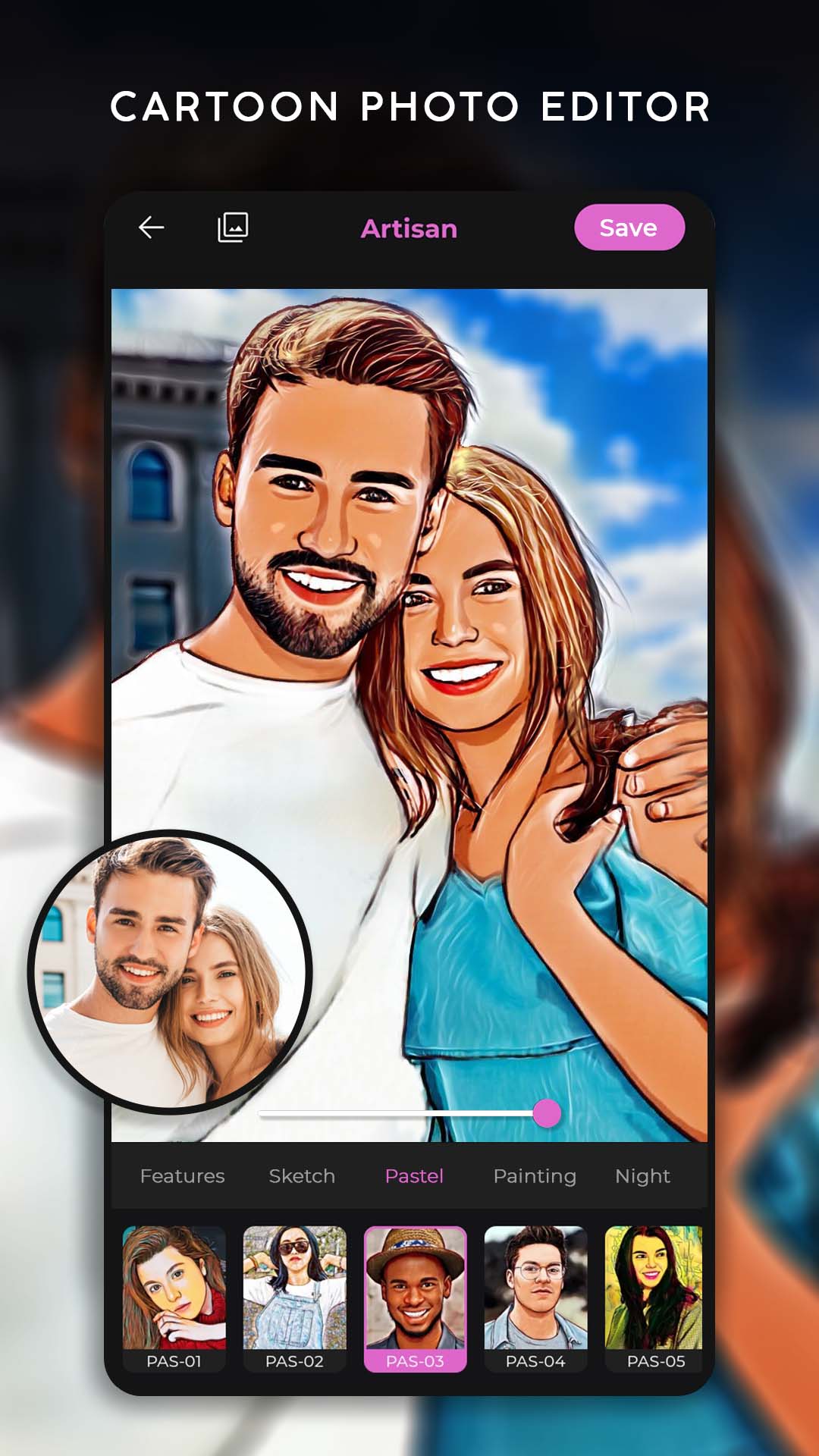 اسکرین شات 1 برنامه Artisan: Cartoon Photo Editor