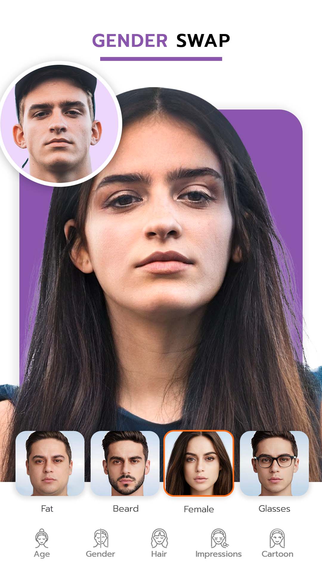 اسکرین شات 3 برنامه FaceLab - Aging Face App, Hair