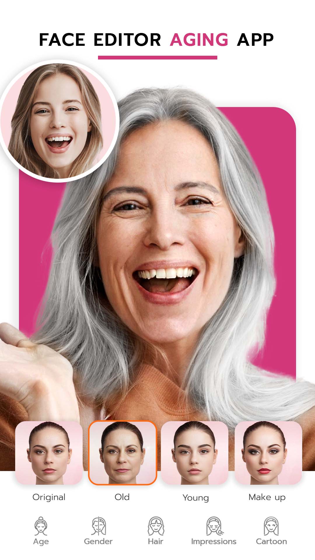 اسکرین شات 1 برنامه FaceLab - Aging Face App, Hair