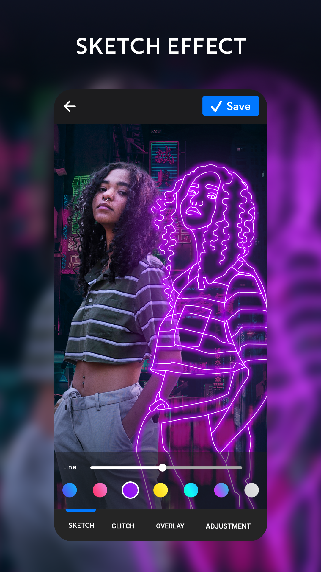 اسکرین شات 3 برنامه Instasquare Photo Editor: Neon