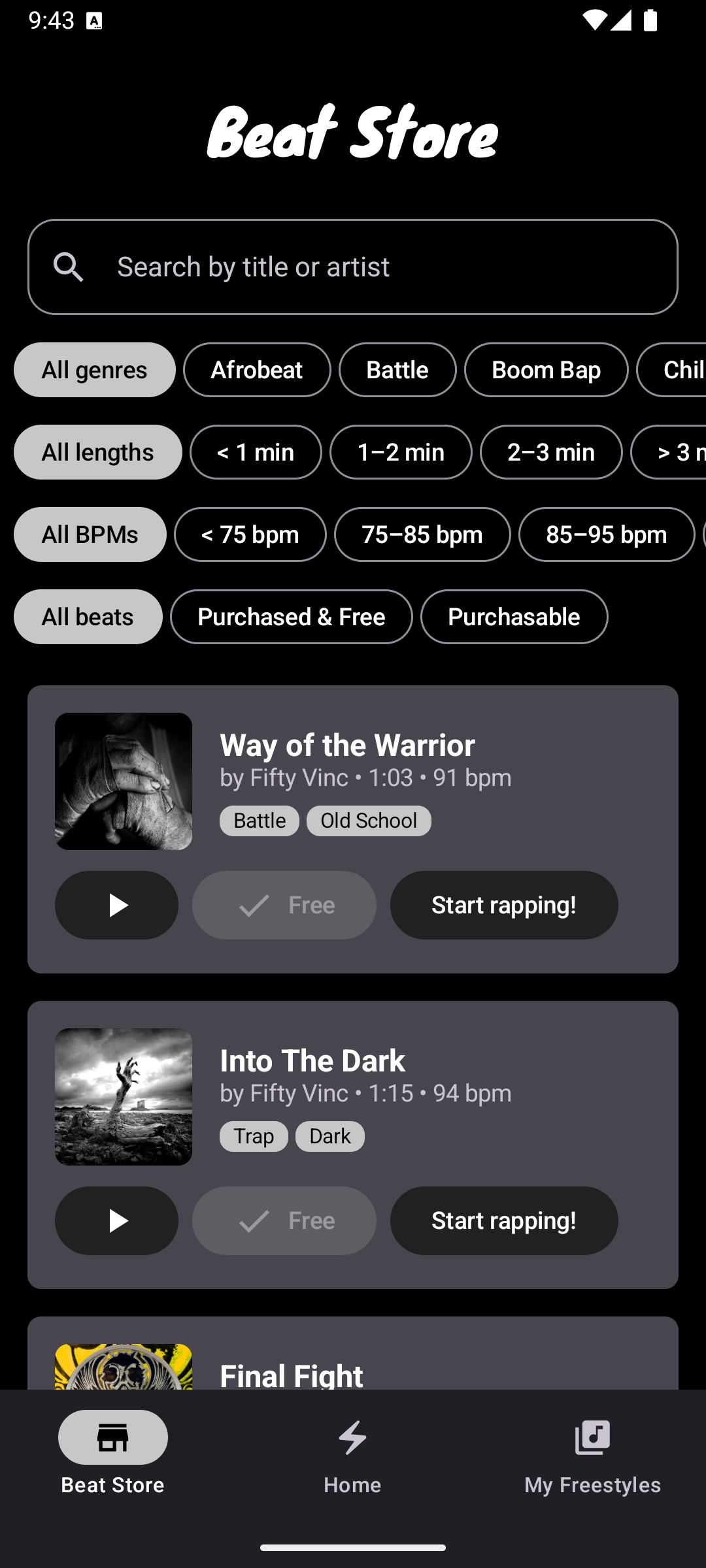 اسکرین شات 2 برنامه Freestyle Rap
