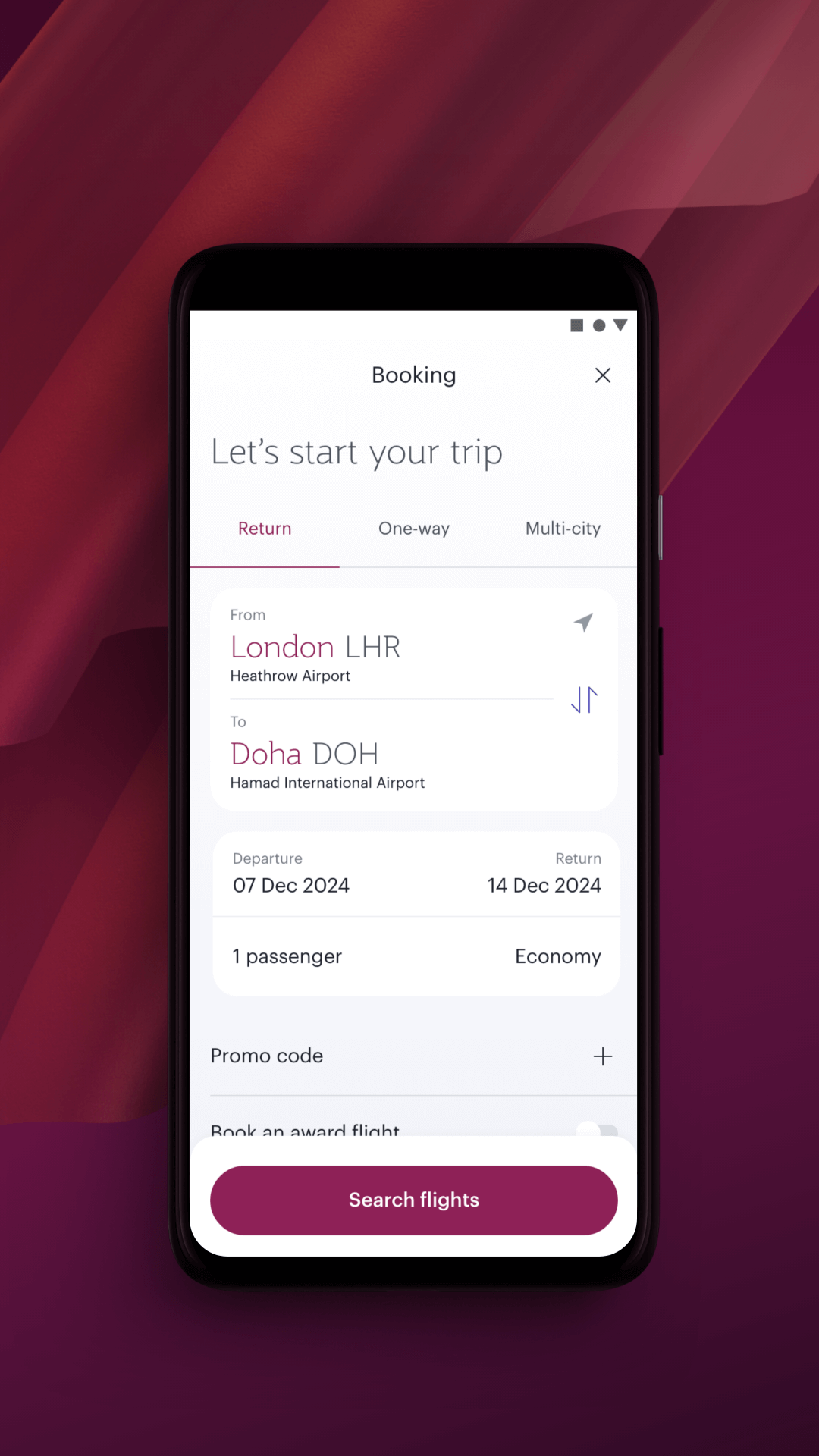 اسکرین شات 6 برنامه Qatar Airways