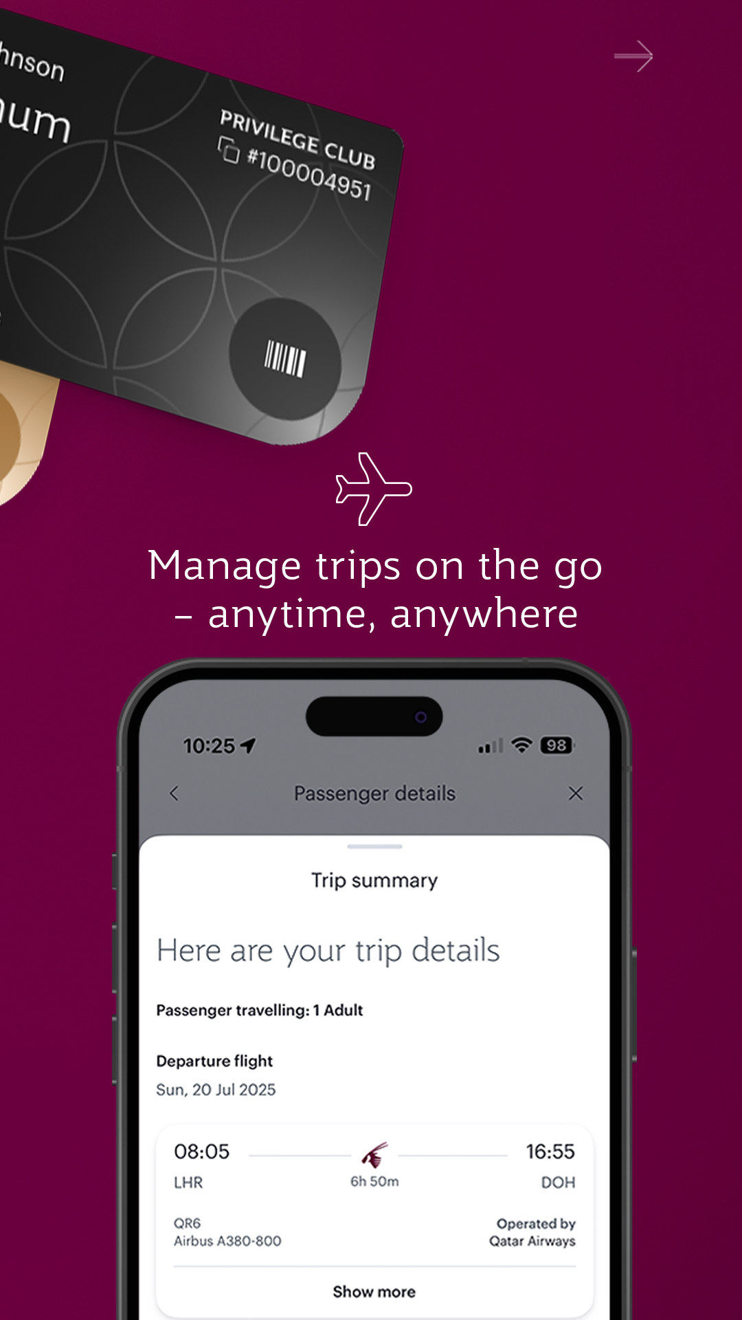اسکرین شات 4 برنامه Qatar Airways