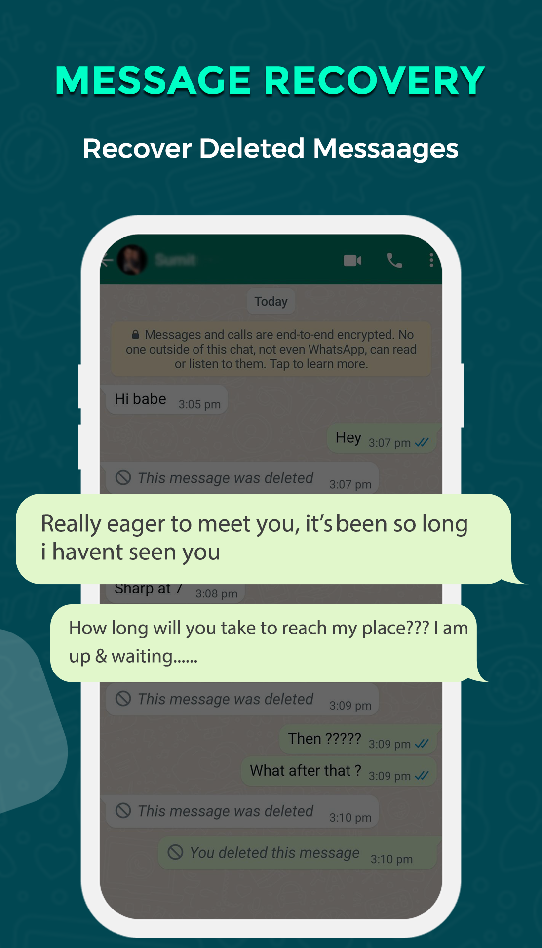 اسکرین شات 2 برنامه WhatsRemoved -Message Recovery