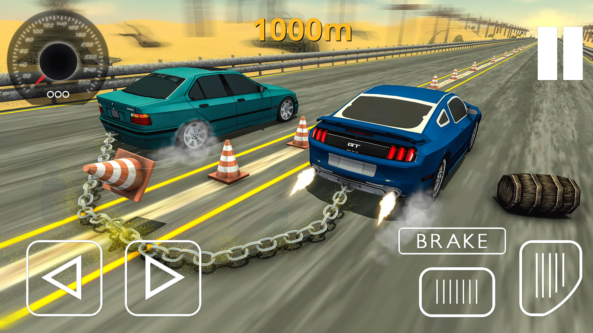 اسکرین شات 3 بازی Chained Cars Impossible Stunts
